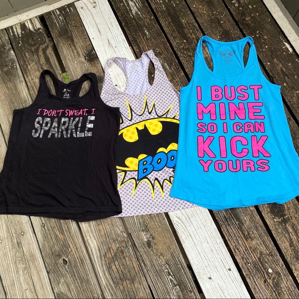 Graphic Workout/Sleep Tank Tops (3) - Picture 1 of 7